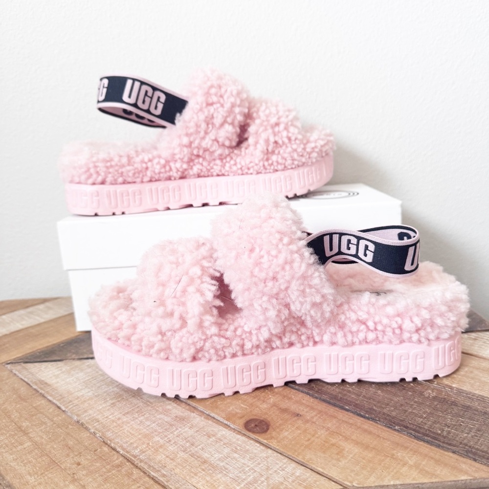 Uggs Fluff Yeah Pink Fluffita Slides - Picture 6 of 13